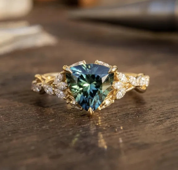Green sapphire ring