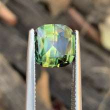 3.47ct Green Yellow Parti Sapphire, Cushion