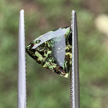 4.18ct Green Parti Flawless Sapphire, Trillion