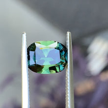 4.17ct Blue Green Parti Australian Sapphire, Cushion