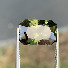 9.55ct Chartreuse Green Australian Sapphire, Emerald Shape