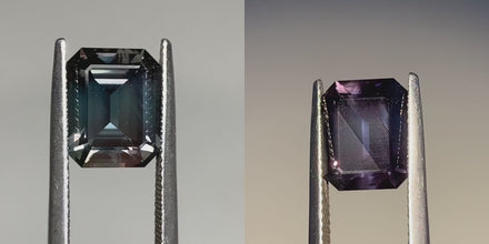 5.82ct Green/Pink Colour Change Sapphire, Emerald  Shape