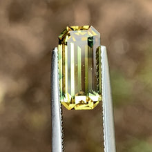 3.86ct Tiger Striped Parti Sapphire, Emerald Shape