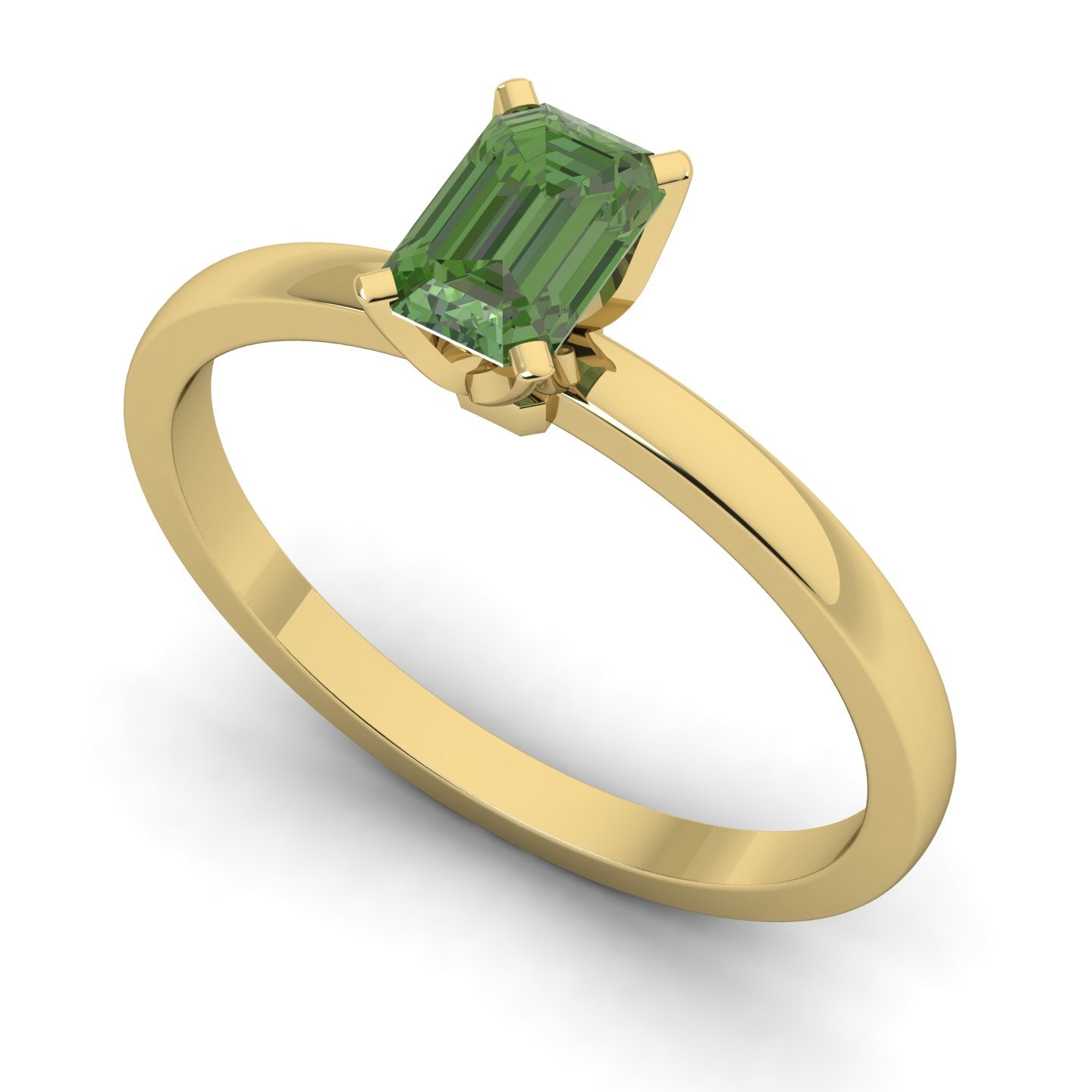 Solitaire Emerald Cut Sapphire Ring