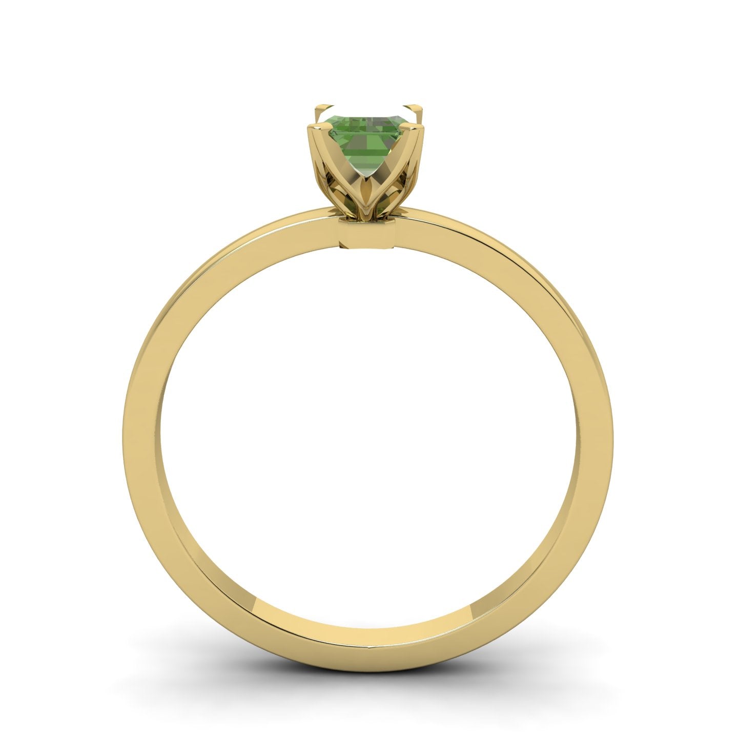 Solitaire Emerald Cut Sapphire Ring