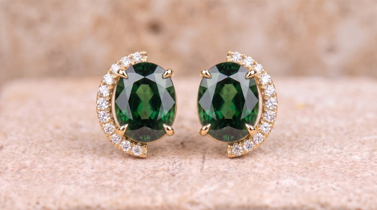 The Lunette Crescent Stud Earrings