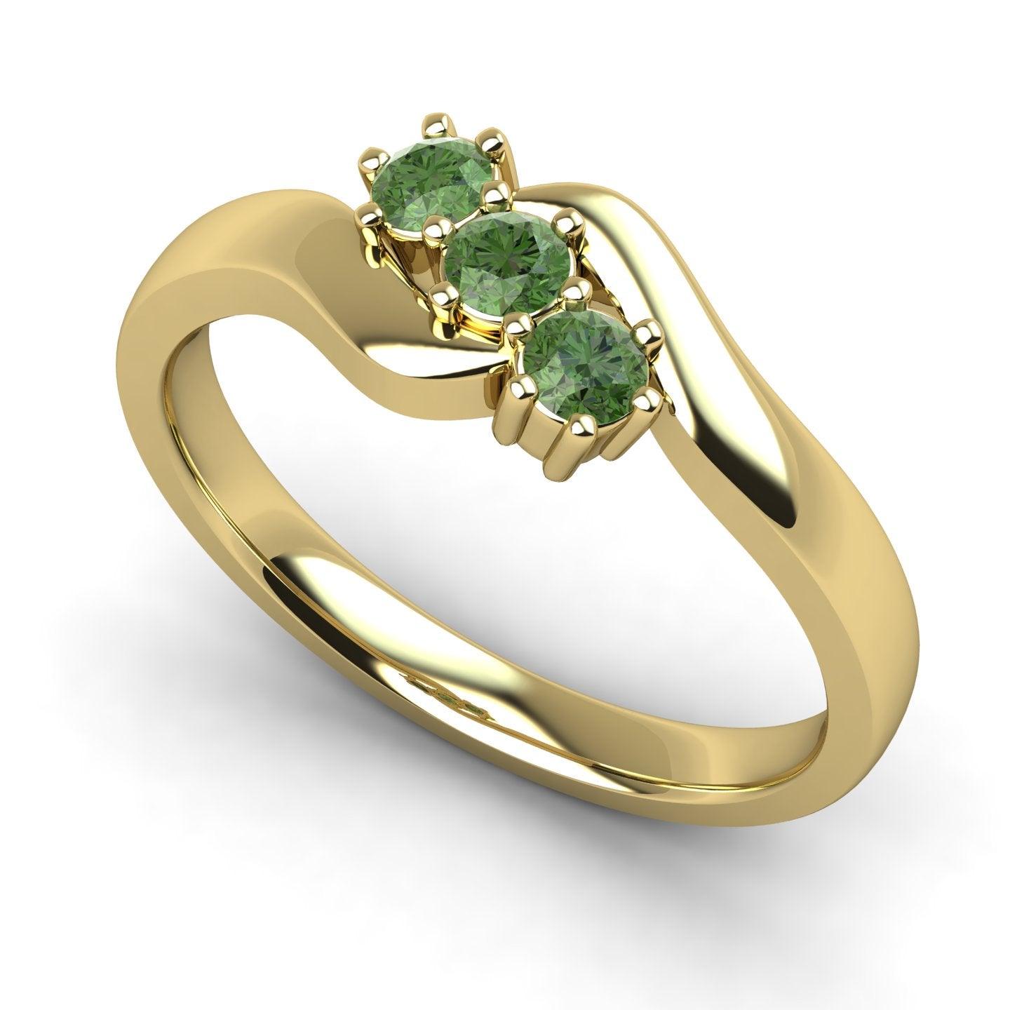 Three Stone Basket Ring