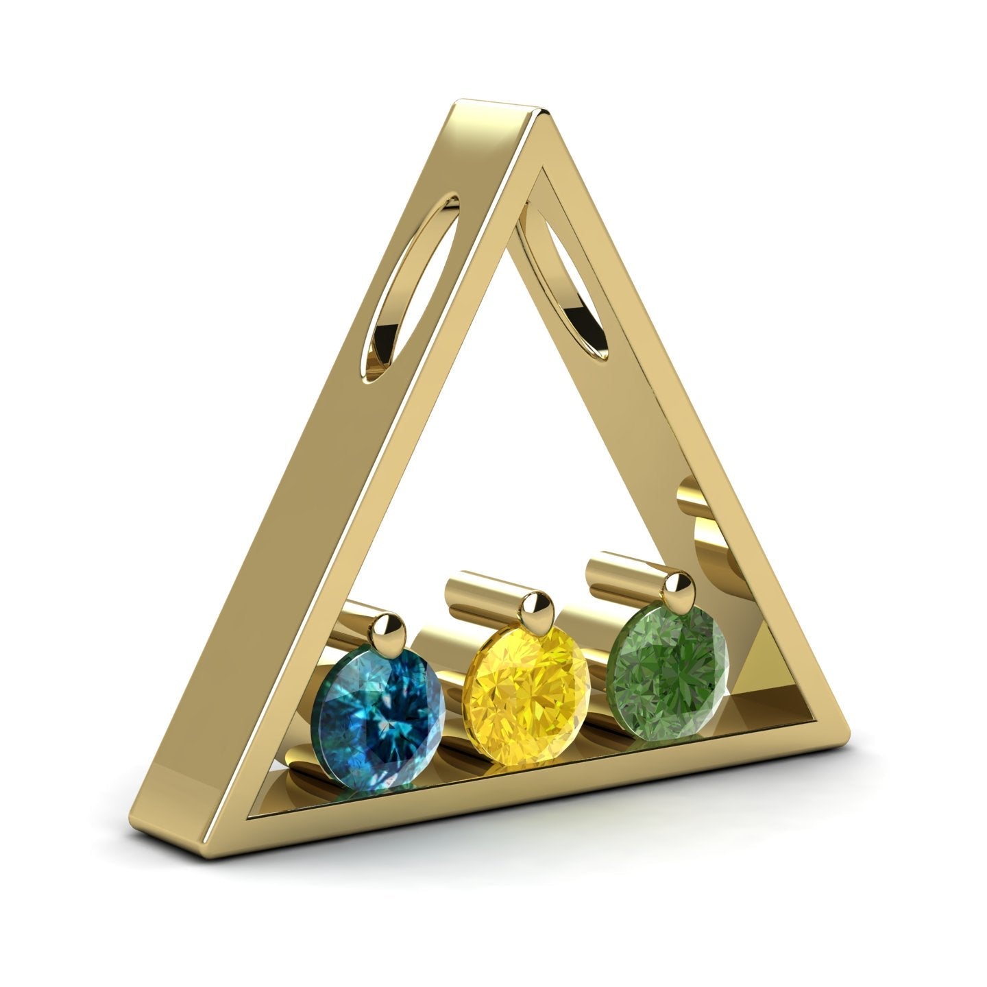 Triangle Mix Colour Sapphire Pendant